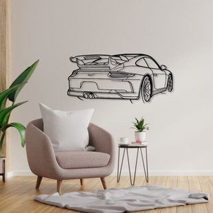 Авто Porsche 911 GT3, декор на стіну з металу 100см 68 фото