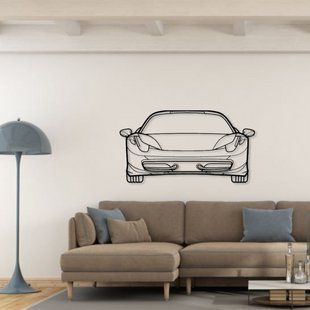 Авто Ferrari 458 Italia, декор на стіну з металу 100см 76 фото