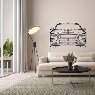 Авто Ford Mustang GT 2016, декор на стіну з металу 100см 28 фото