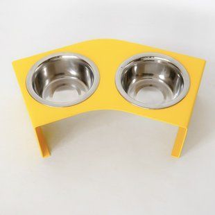 Кормушка Pet table, подставка для собак малых пород на 2 миски, металл, h-100мм, V-0,45л, цвет на выбор 1024021с фото