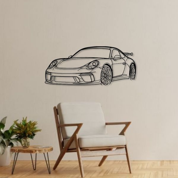 Авто Porsche 911 GT3 Front, декор на стену из металла 100см 128 фото