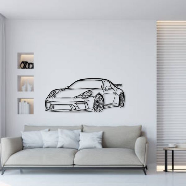 Авто Porsche 911 GT3 Front, декор на стену из металла 100см 128 фото