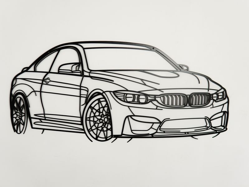 Авто BMW M4 F82, декор на стену из металла 100см 176 фото