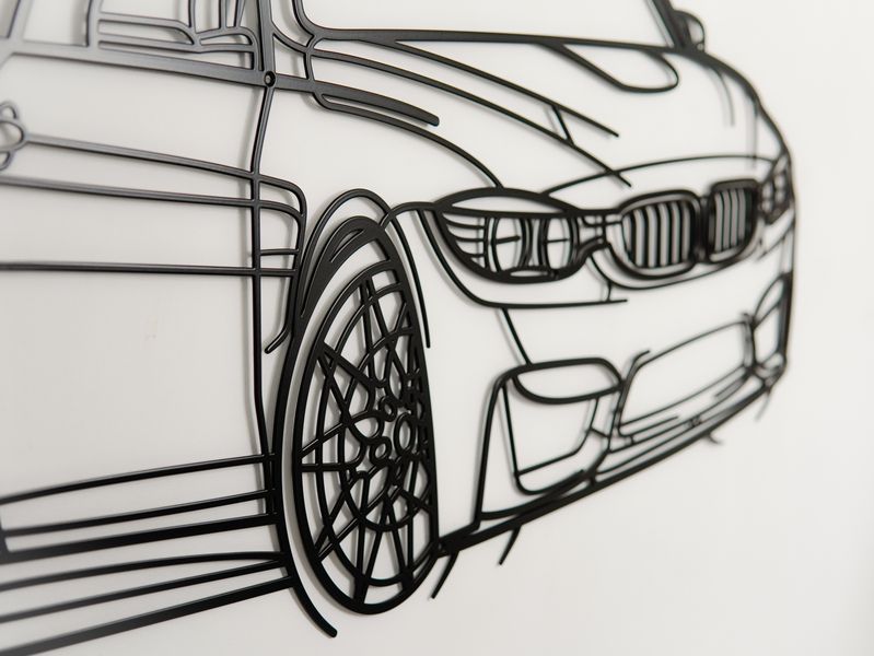 Авто BMW M4 F82, декор на стену из металла 100см 176 фото
