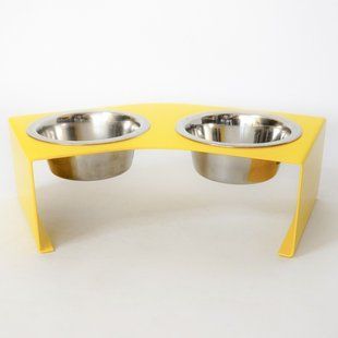 Кормушка Pet table, подставка для котов на 2 миски, металл, h-80мм или 100мм, V-0,45л, цвет на выбор 1024021к фото
