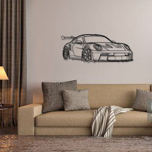 Авто Porsche 911 992 GT3 RS, декор на стіну з металу 100см 56 фото