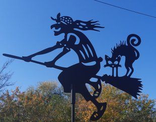 Флюгер на крышу Ведьма, Баба Яга 3, ветряк на дом 1746025218 фото