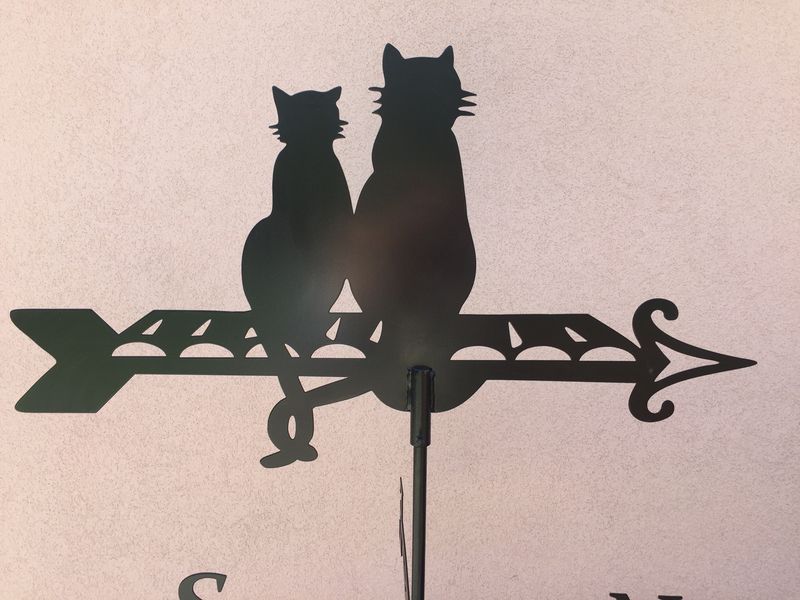 Флюгер на крышу Кот с кошкой на крыше, ветряк на дом 1444797498 фото