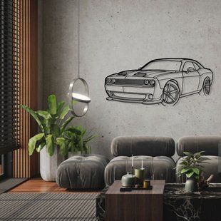 Авто Dodge Challenger SRT 2023, декор на стіну з металу 100см 44 фото