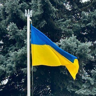 Флагшток збірний 6.3м з нержавіючої сталі з механізмом підйому і опускання прапора. З прапором у комплекті. Сірий Герб SHTOK63 фото