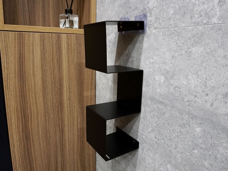 Полиця, алюмінієва, зигзаг, для туалетного паперу PLKAL02N030BLK фото