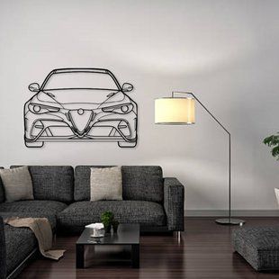 Авто Alfa Romeo Giulia GTAm 2020, декор на стіну з металу 100см 52 фото