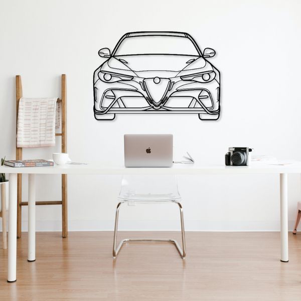 Авто Alfa Romeo Giulia GTAm 2020, декор на стіну з металу 100см 52 фото