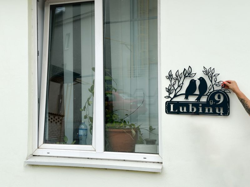 Адресна табличка 54, Птахи, табличка з назвою вулиці 2964421191 фото