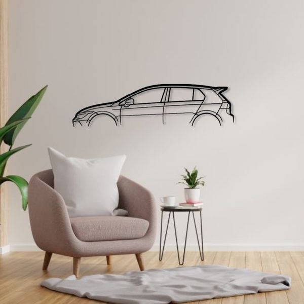 Авто Volkswagen Golf 8R Classic, декор на стіну з металу 100см 156 фото