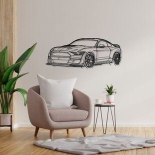 Авто Ford Mustang Shelby GT500, декор на стіну з металу 100см 60 фото